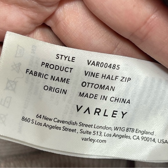 Varley Yates Half Zip Sweatshirt Taupe Marl Size XS - Picture 5 of 5